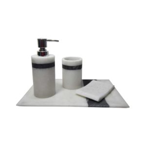 Black and White Marble Bath Set