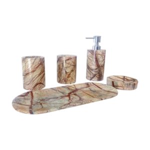 Forest Brown Sand-Stone Bathroom Set