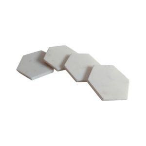 Hexagon White Marble Coasters