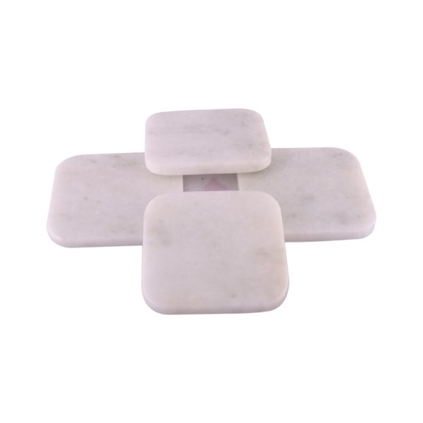 SquareWhiteMarbleCoasters,,,